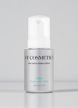 Мікробульбашкова сироватка з pdrn та гіалуроновою кислотою vt cosmetics pdrn hyaluronic mint micro bubble serum 70 ml