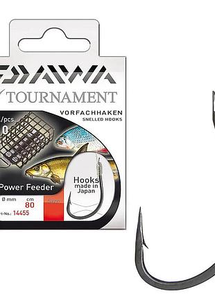 Крючок с поводком daiwa tournament feeder black №10 0.18mm 80cm 10pcs (14455-010)