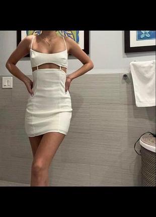 Біла міні сукня zara
