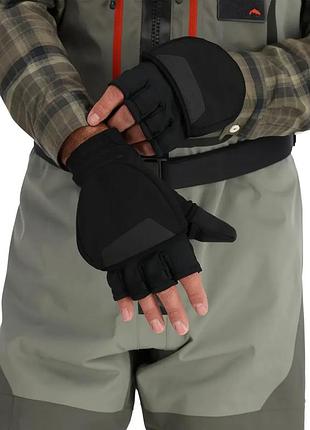 Перчатки simms windstopper foldover mitt black s-xxl 7