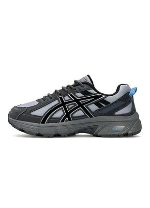 Кроссовки женские asics gel-venture 6, серые кроссовки ассикс весна лето, кожа замша сетка