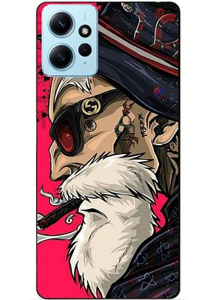 Силиконовый бампер чехол для xiaomi redmi note 12 с рисунком дед хипстер