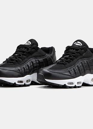 Кросівки nike air max 95 black white демісезон повсякденні