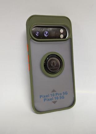 Чехол для google pixel 10 pro, goospery case, противоударный, матовый, защита камеры и кольцо-держатель, хаки