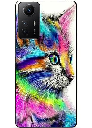 Силіконовий бампер чохол для xiaomi redmi note 12s з малюнком акварельний котик