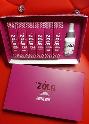 Zola набор хны 5гр с 6шт базовых цветов + масло 15мл / alla zayats