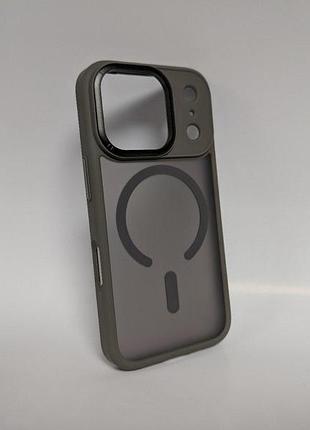 Чехол для iphone 17 pro proove essence, магнитный, magsafe, матовый, серый
