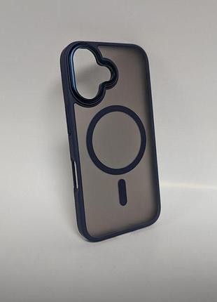 Чохол для iphone 16 proove essence, магнітний, magsafe, матовий, синій