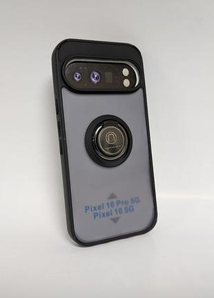 Чехол для google pixel 10, goospery case, противоударный, матовый, защита камеры и кольцо-держатель, черный