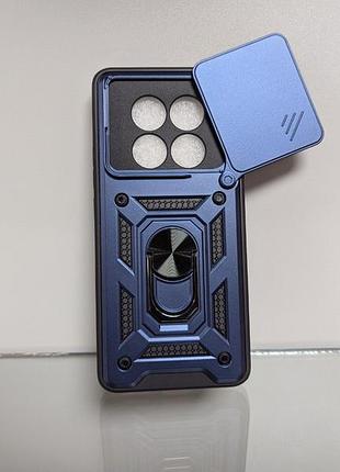 Чехол для xiaomi redmi note 15 / сяоми редми нот 15 camera slide, противоударный, tpu, с кольцом-держателем, голубой