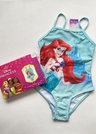 Новый детский купальник на девочку цельный русалка русалочка дисней disney princess 98/104 2-4 года 122/128 6-8 лет