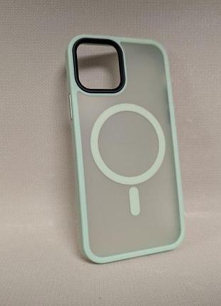 Чехол для iphone 12 / айфон 12 wave, tpu, матовый, полупрозрачный, салатовый