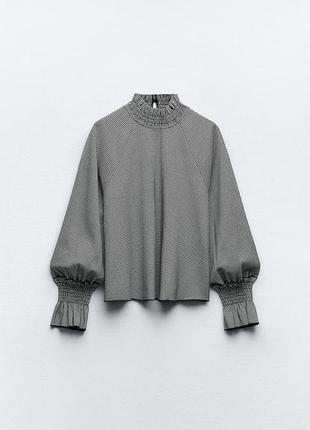 Блуза з візерунком «гусяча лапка» від zara