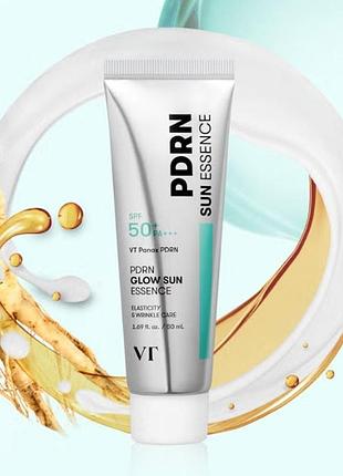 Солнцезащитная эссенция нового поколения с pdrn vt pdrn glow sun essence spf50+ pa+++