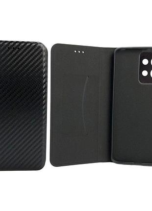 Чехол книжка для телефона xiaomi redmi note 13(4g) fiber на магните с функцией подставки и карманом для карт black 4you