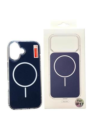 Чехол силиконовый магнитный с магсейф для iphone 16promax silicone clear case with magsafe navy blue