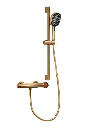 Душевой смеситель с душевым гарнитуром dream crystal 27003rgfb rosegold fb brown