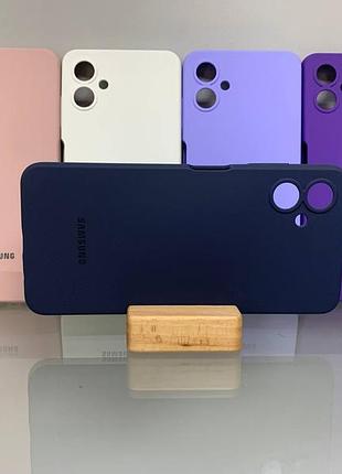 Samsung a06 | противоударный чехол с логотипом | soft touch | синий