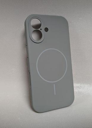 Чехол для iphone 17 / айфон 17, luxury, мягкий, противоударный, софттач, magsafe, серый