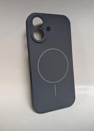 Чохол для iphone 17 / айфон 17, luxury, м'який, протиударний, софт тач, magsafe, темно-сірий