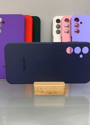 Samsung m35 | противоударный чехол с логотипом | soft touch | синий