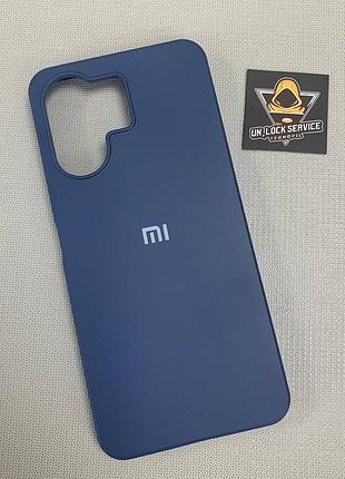 Xiaomi redmi 13c / poco c65 | противоударный чехол с логотипом | soft touch | синий