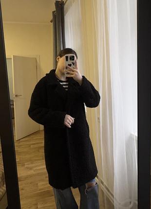 Шуба тедді чорного кольору