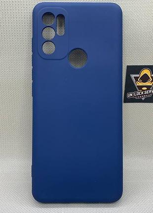 Motorola g60s softtouch silicone противоударный чехол софт тач синий