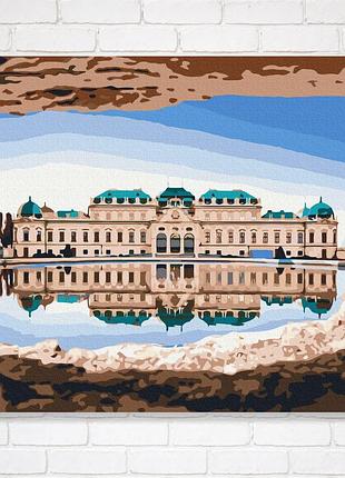 Картина для малювання за номерами для дорослих на дерев’яній основі 48x60 прекрасний вид на бельведер складна
