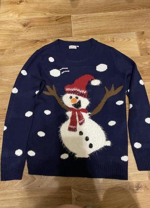 Новорічний светр, светр зі сніговик3 фото