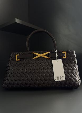 Сумка jw pei elora woven tote bag - dark brown