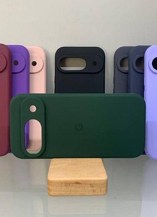 Google pixel 9 | противоударный чехол с логотипом | soft touch | зеленый