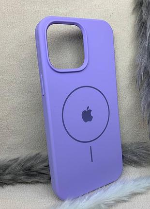 Чехол мягкий iphone 14 pro max magsafe softtouch противоударный сиреневый