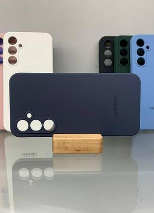 Samsung a35 | противоударный чехол с логотипом | soft touch | синий