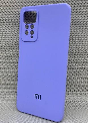 Чехол с логотипом для xiaomi redmi note 11 pro | противоударный | soft touch | сиреневый