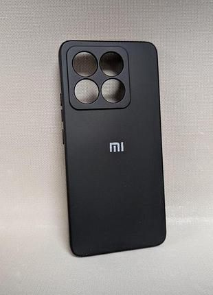 Чехол для xiaomi 14t / сяоми 14т, силиконовый, матовый, черный, с логотипом
