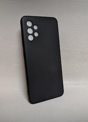 Чехол для samsung galaxy a32 4g / самсунг гелакси a32 4g, wave colorful, силиконовый, матовый, черный