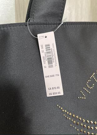 Велика чорна сумка victoria's secret vs з крилами (стрази) чорна