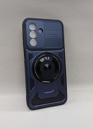 Чехол противоударный samsung galaxy a17 ring magsafe с кольцом синий