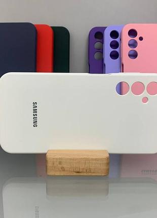 Samsung a24 | противоударный чехол с логотипом | soft touch | белый