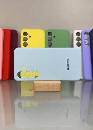 Samsung galaxy s24 | протиударний чохол з логотипом | soft touch | голубий