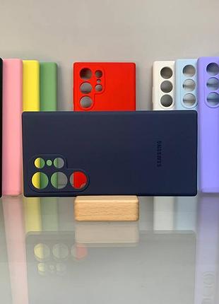 Samsung galaxy s23 ultra | противоударный чехол с логотипом | soft touch | синий
