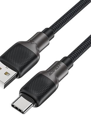 Кабель acefast c10-04 usb to type-c 3a, 1.2m, silicone, zinc connectors, black