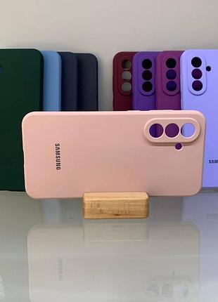 Samsung a56 | противоударный чехол с логотипом | soft touch | пудровый