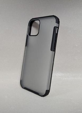 Чехол для iphone 12 pro / айфон 12 pro wlons hybrid, tpu, матовый, полупрозрачный, черные борта