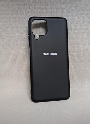 Чехол для samsung galaxy a22 / самсунг гелакси a22, силиконовый, матовый, с логотипом, черный