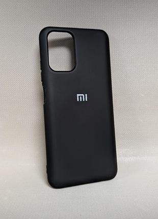 Чехол для xiaomi redmi note 10s / сяоми редми ноут 10с, силиконовый, матовый, чёрный, с логотипом