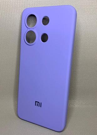 Чехол с логотипом для xiaomi redmi note 13 4g | противоударный | soft touch | сиреневый