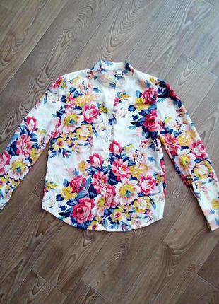 Шифоновая блуза с цветочным принтом4 фото