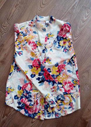 Шифоновая блуза с цветочным принтом5 фото